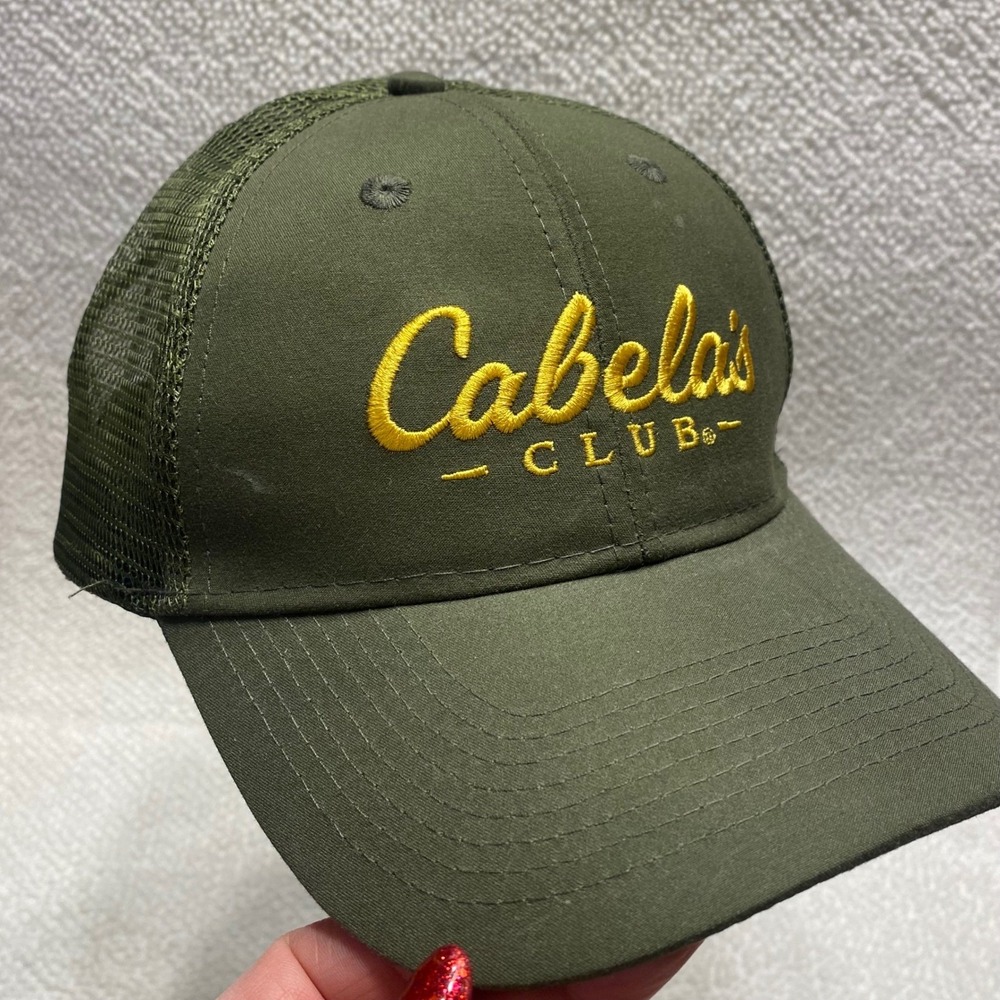 Cabelas Club Trucker Hat Green Mesh Snapback Mens Baseball Cap‎